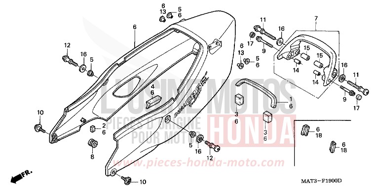 REAR COWL for Super Blackbird CANDY PHOENIX BLUE (PB284) from 1999